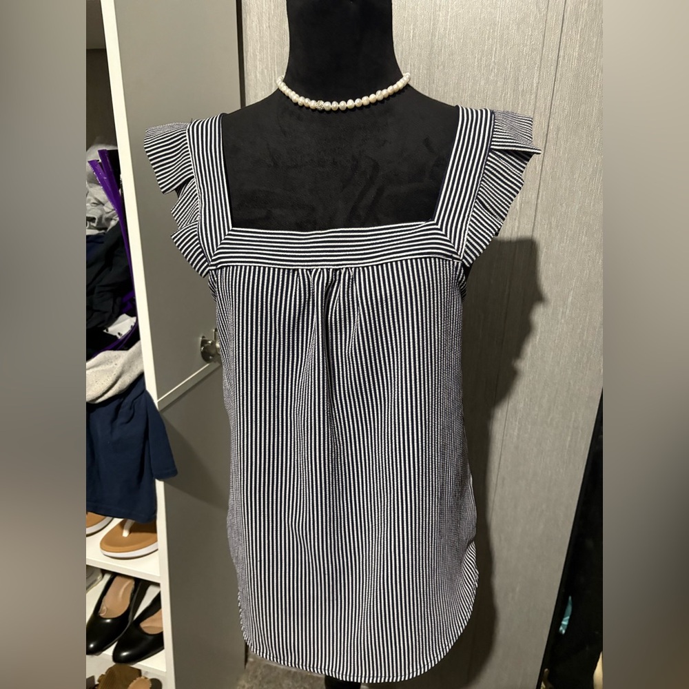 Striped Black and White Women's Blouse